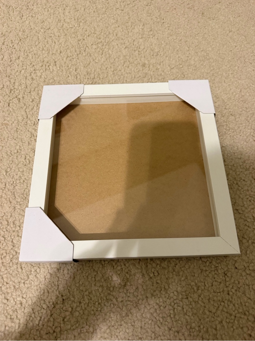 White 8x8 Display Case Shadowbox frame. White wood studio decor